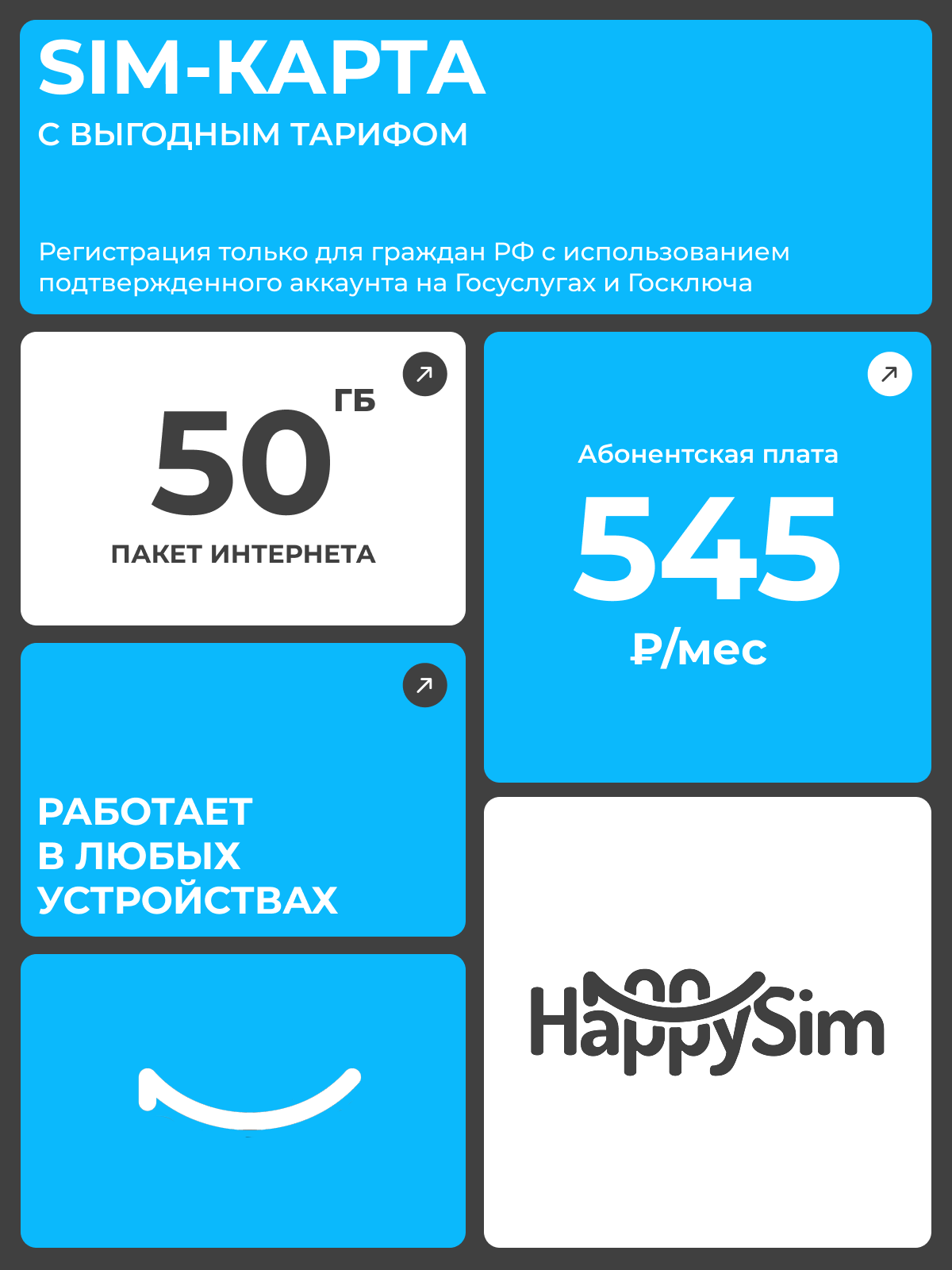 545 рублей в месяц 50 Гб